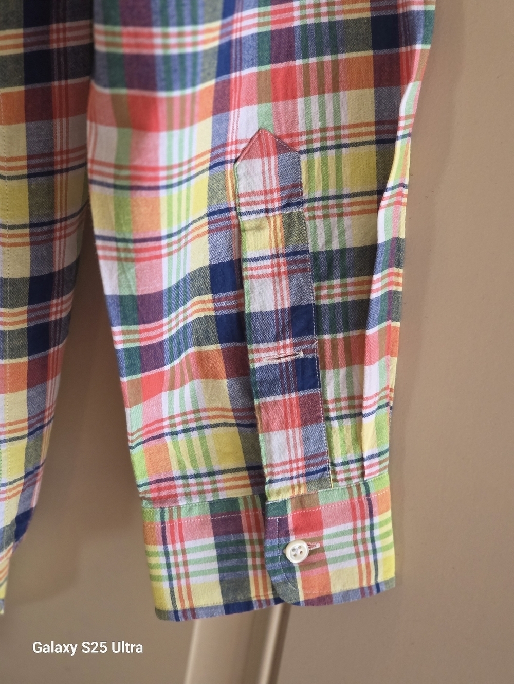 Vintage 90s Polo Ralph Lauren Blake Madras Plaid Cotton Shirt Large EUC - Picture 8 of 17
